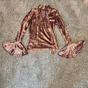 SHEIN Pink Bell Sleeve Blouse